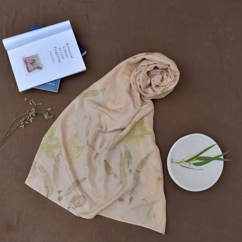 Buy Eco-Printed Silk Scarves | Shop Verified Sustainable Womens Scarf on Brown Living™