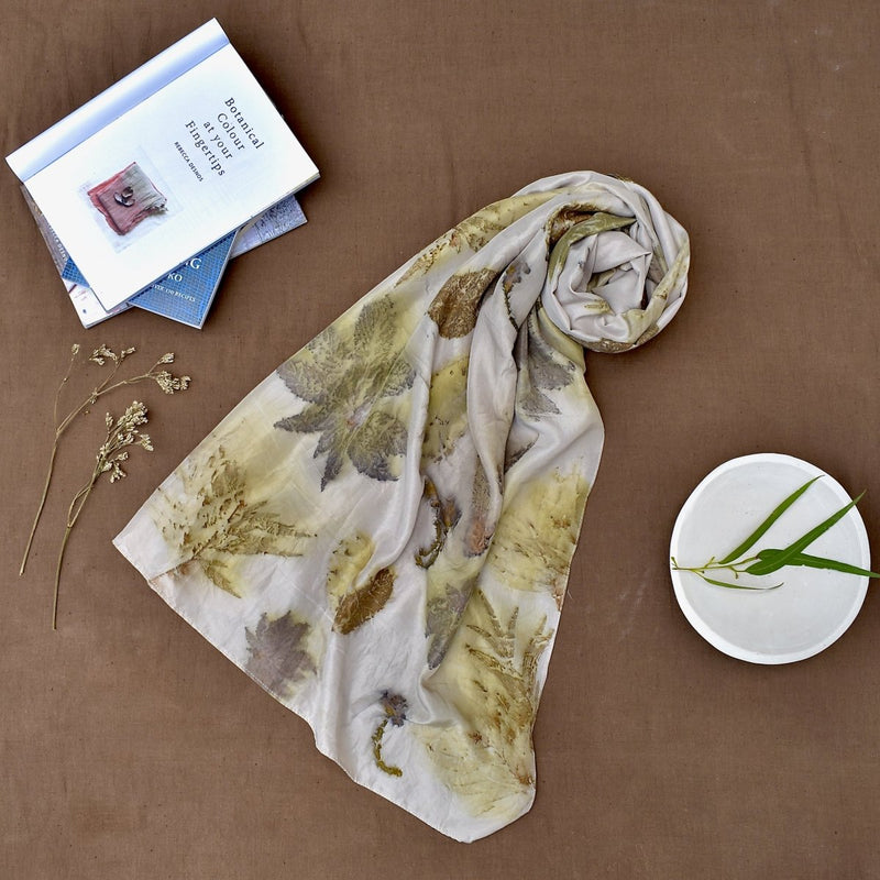 Buy Eco-Printed Silk Scarves | Shop Verified Sustainable Womens Scarf on Brown Living™