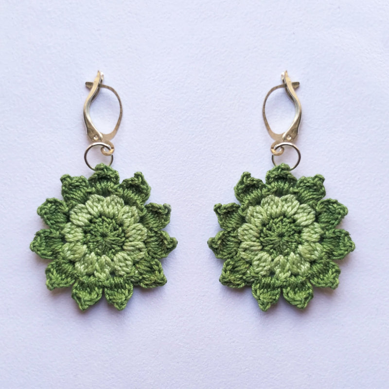 Floral Mandala Earrings | Green | Verified Sustainable Womens earrings on Brown Living™