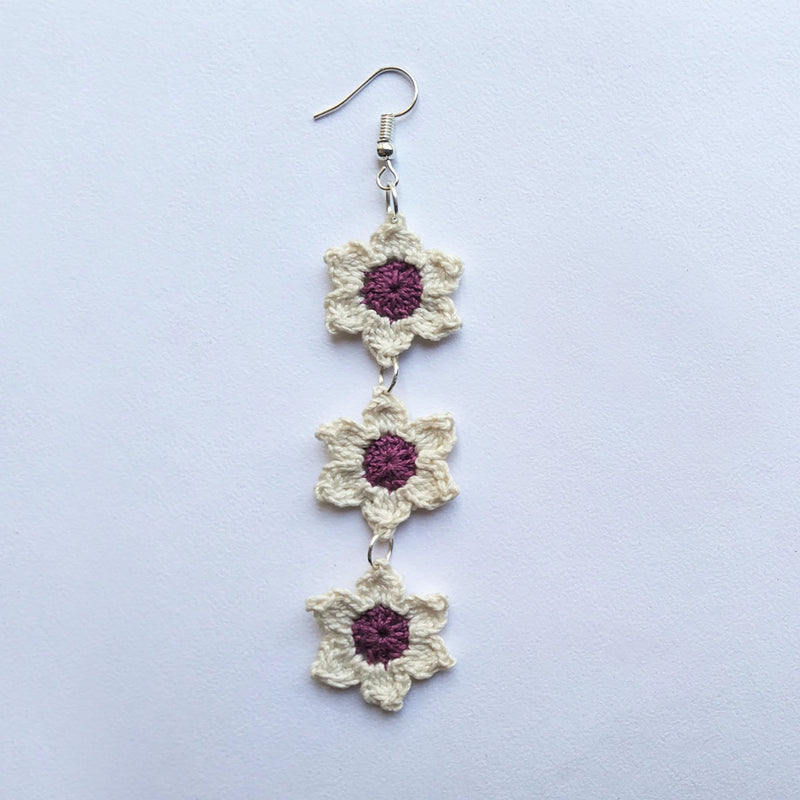 Floral Star Earrings | Magenta | Verified Sustainable Womens earrings on Brown Living™