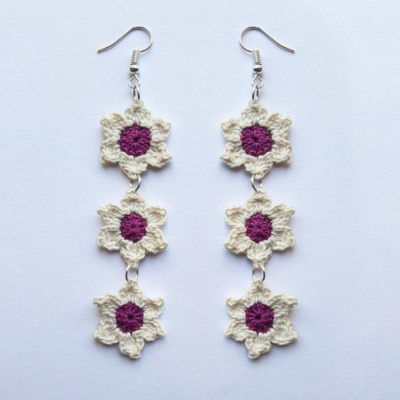 Floral Star Earrings | Magenta | Verified Sustainable Womens earrings on Brown Living™