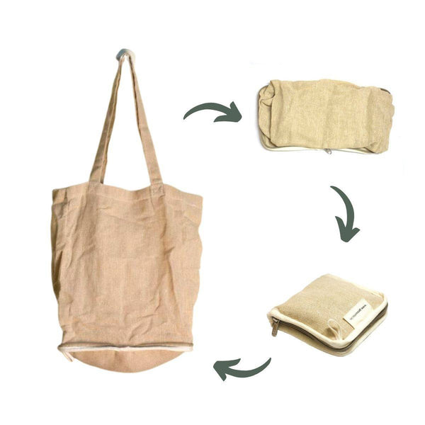 Buy Foldable and Reusable Jute Cotton Shopping Bag | Shop Verified Sustainable Reusable Bag on Brown Living™