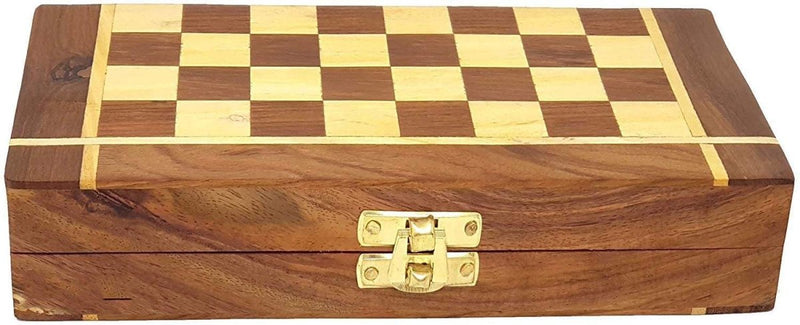 Buy Handmade Folding Wooden Chess Board Game Set- Non Magnetic | Shop Verified Sustainable Learning & Educational Toys on Brown Living™