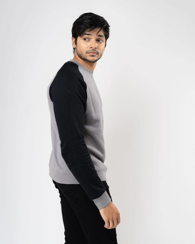 Buy Grey Raglan Cotton Sweatshirt | Shop Verified Sustainable Mens Sweatshirt on Brown Living™