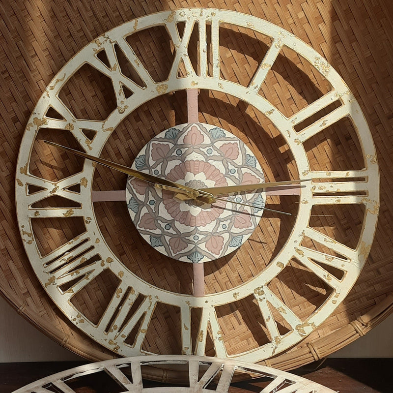 Hand Painted Intricate Wall Clock - Pastel | Verified Sustainable Home Decor on Brown Living™