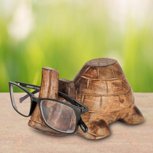 Buy Turtle Lovers Wooden Spectacle Holder | Table Organizer Stand | Shop Verified Sustainable Table Decor on Brown Living™