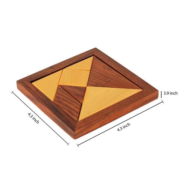 Buy Handmade Wooden Tangram Puzzle | 7-Piece Jigsaw Puzzle | Shop Verified Sustainable Learning & Educational Toys on Brown Living™