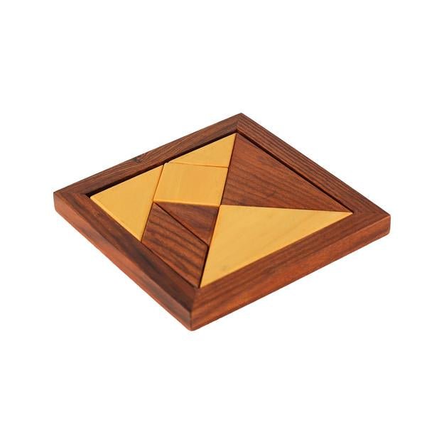 Buy Handmade Wooden Tangram Puzzle | 7-Piece Jigsaw Puzzle | Shop Verified Sustainable Learning & Educational Toys on Brown Living™