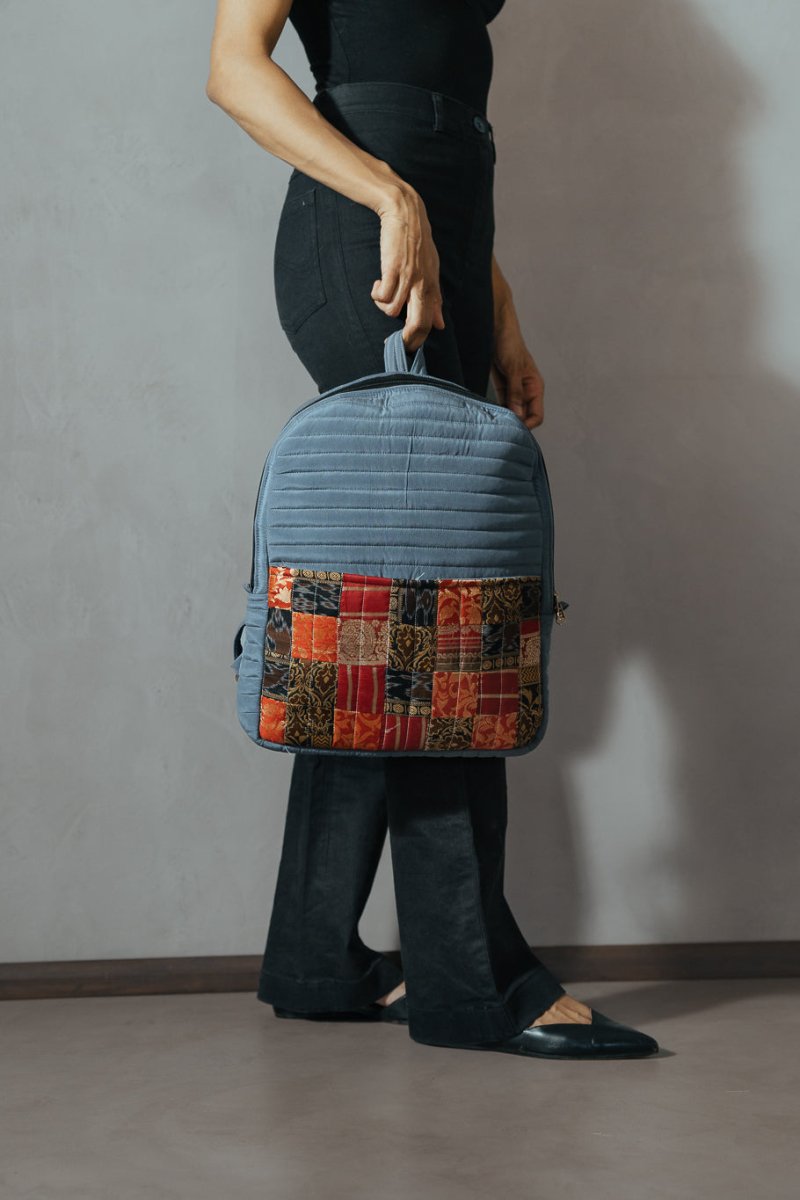 Buy Kaushiki Petite Silk Patchwork Backpack | Shop Verified Sustainable Backpacks on Brown Living™