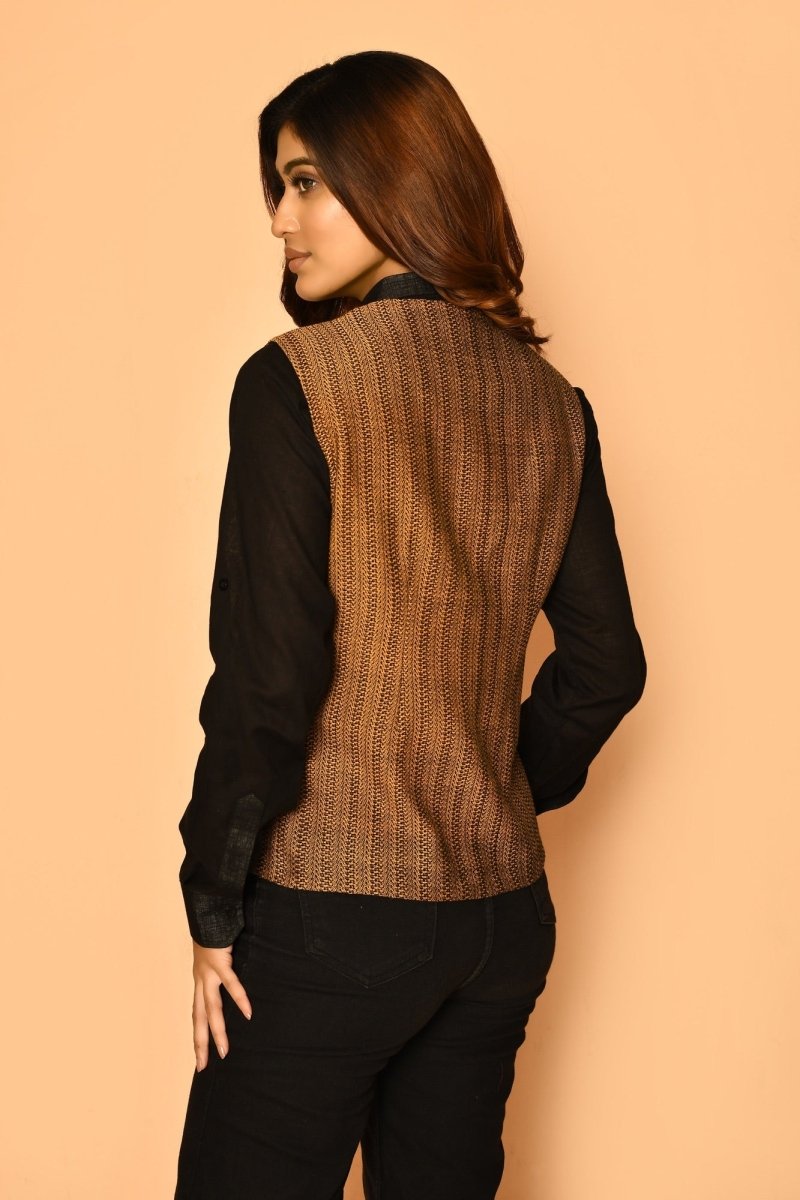 Buy Kyra Handloom Womens Cotton Jacket | Shop Verified Sustainable Womens Jacket on Brown Living™