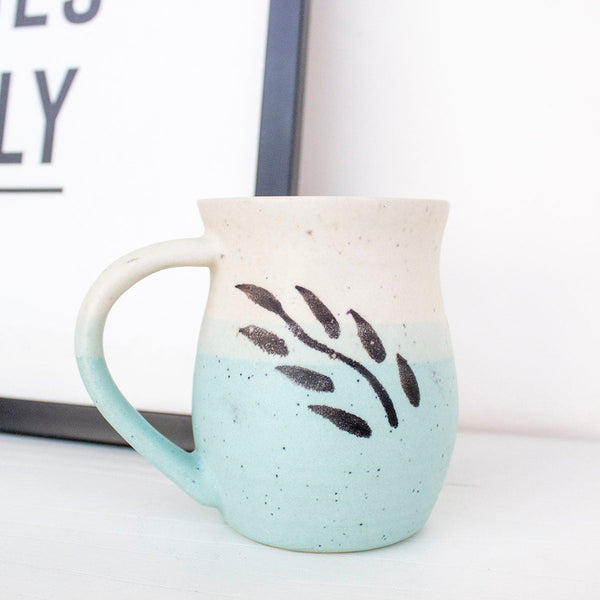 Buy Leafy Blue Coffee Mug | Shop Verified Sustainable Mugs on Brown Living™