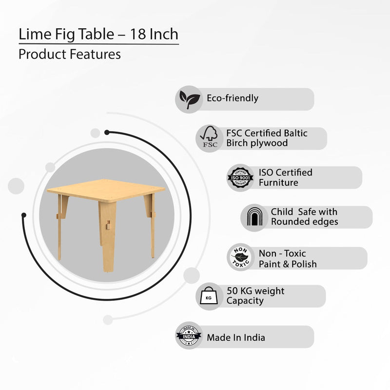 Buy Lime Fig Wooden Table - 18 inches | Shop Verified Sustainable Decor & Artefacts on Brown Living™