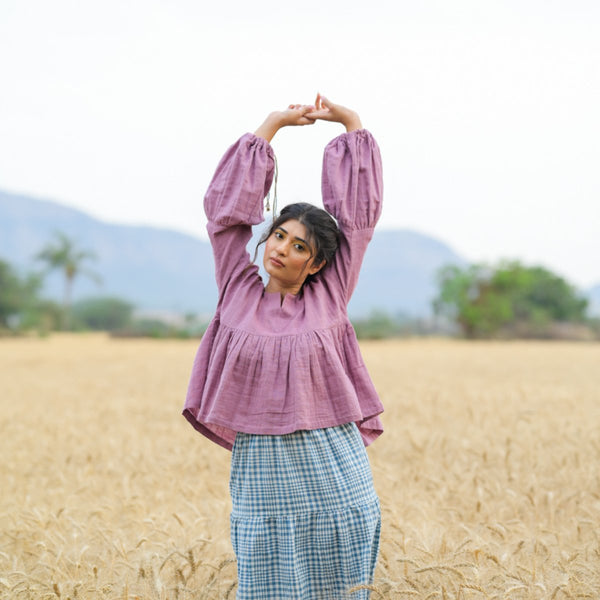 Buy Luna - Organic Cotton Flared Top | Shop Verified Sustainable Womens Top on Brown Living™