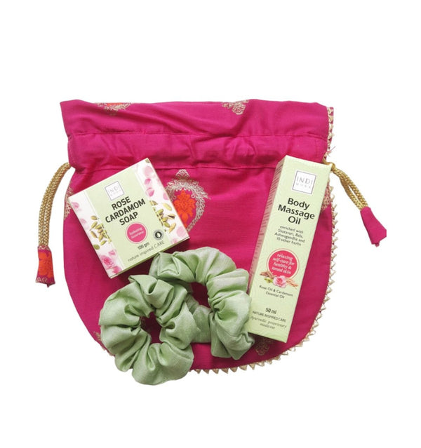 Buy Luxurious Rose & Cardamom Gift Hamper | Shop Verified Sustainable Products on Brown Living