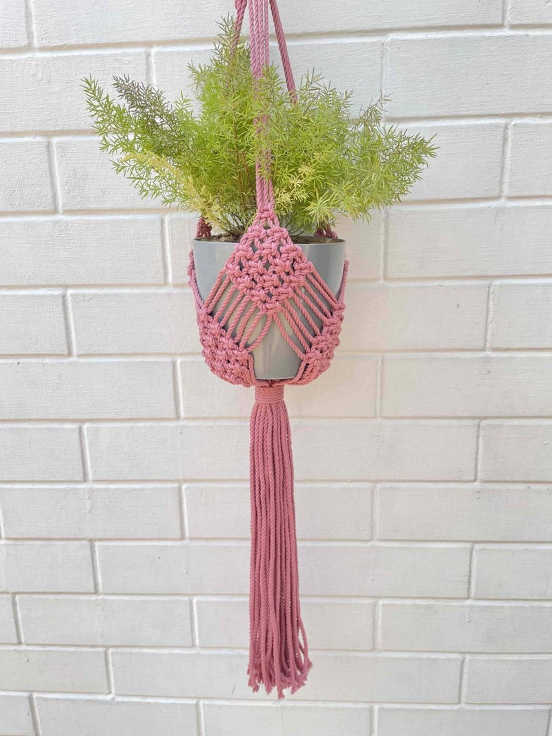 Buy Macrame Plant Hanger Diamond Mesh | Shop Verified Sustainable Pots & Planters on Brown Living™