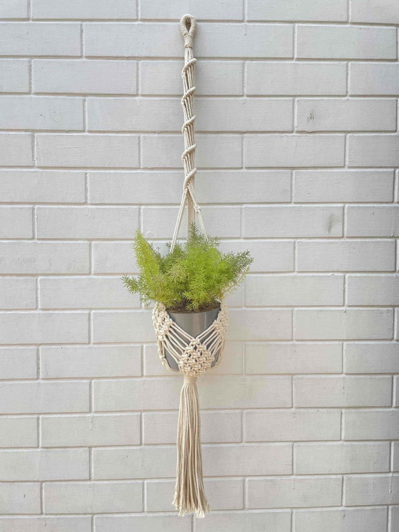 Buy Macrame Plant Hanger Diamond Mesh | Shop Verified Sustainable Pots & Planters on Brown Living™