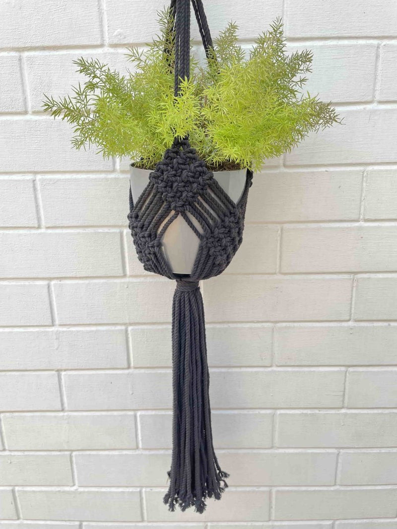 Buy Macrame Plant Hanger Diamond Mesh | Shop Verified Sustainable Pots & Planters on Brown Living™