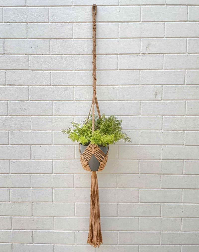 Buy Macrame Plant Hanger Diamond Mesh | Shop Verified Sustainable Pots & Planters on Brown Living™