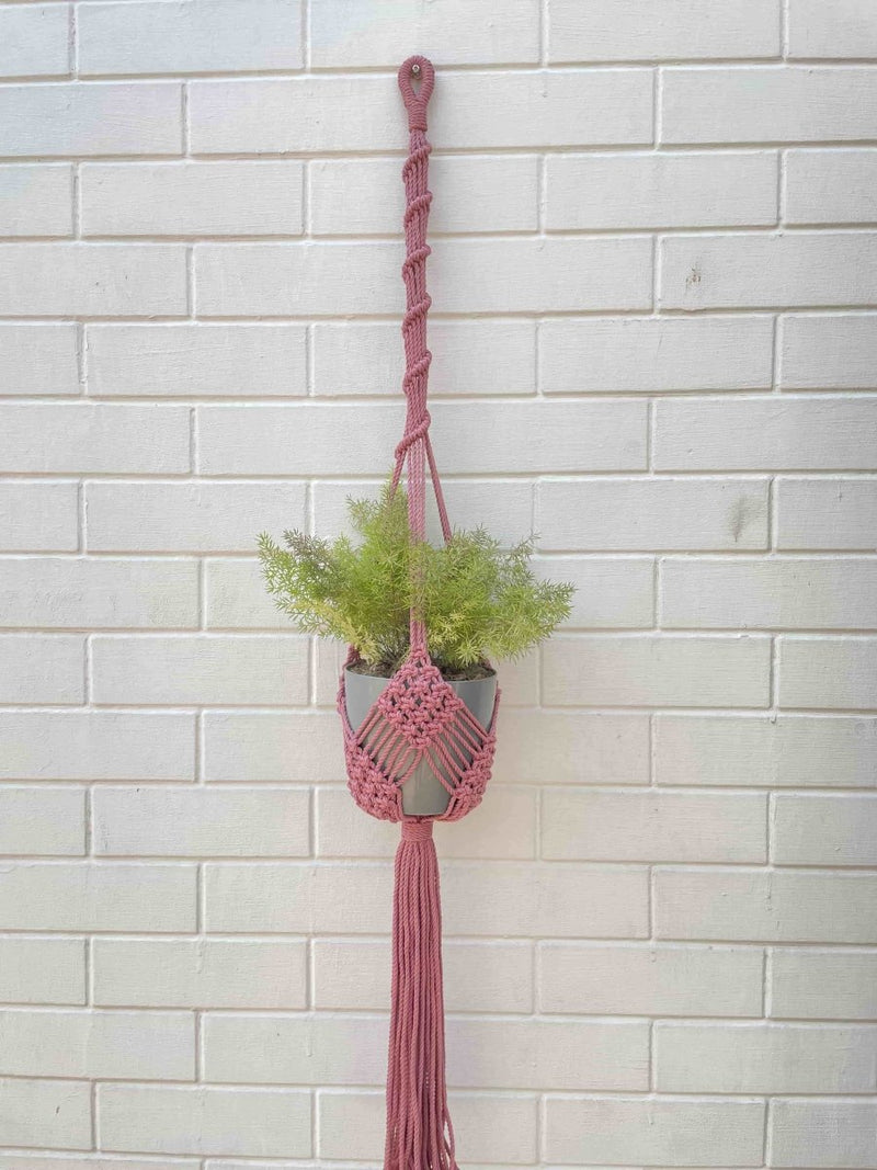 Buy Macrame Plant Hanger Diamond Mesh | Shop Verified Sustainable Pots & Planters on Brown Living™