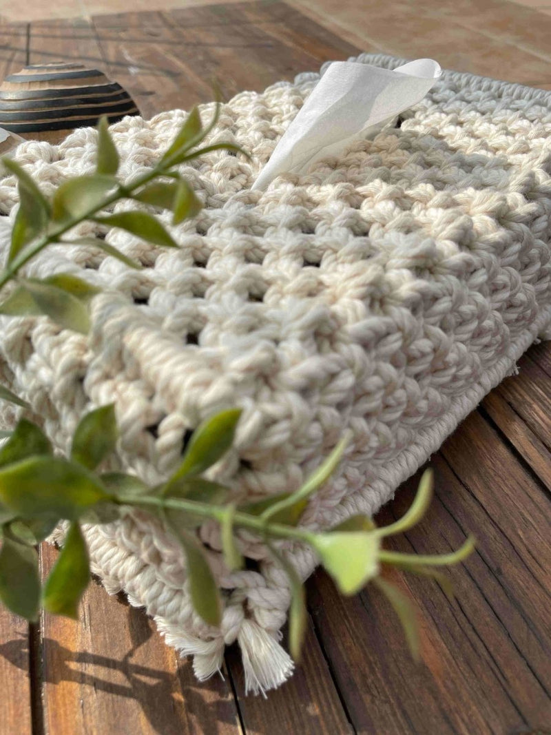 Buy Macrame Tissue Box Cover | Shop Verified Sustainable Table Decor on Brown Living™