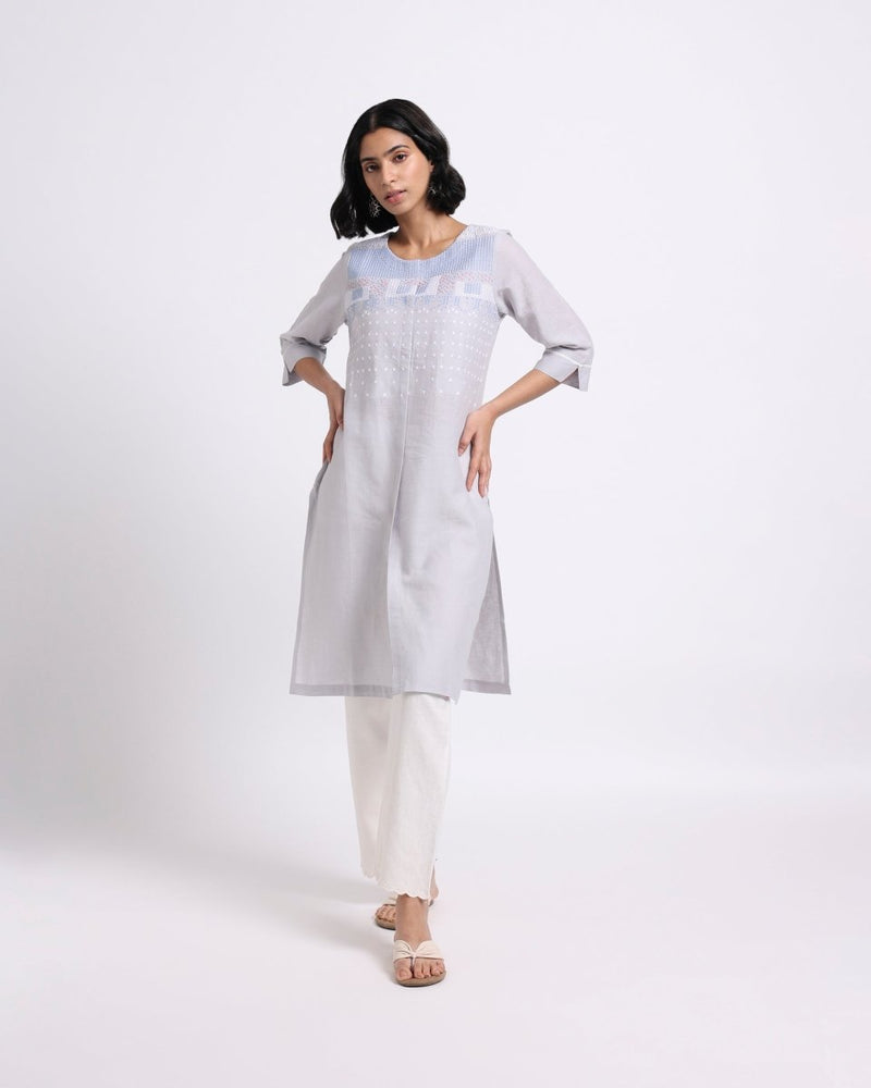 Buy Medley Embroidered Linen Kurta | Shop Verified Sustainable Womens Kurta on Brown Living™