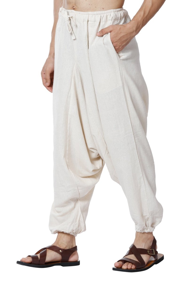 Buy Men's Harem Pack of 2 | Cream & Black | Fits Waist Sizes 28 to 36 Inches | Shop Verified Sustainable Mens Pyjama on Brown Living™