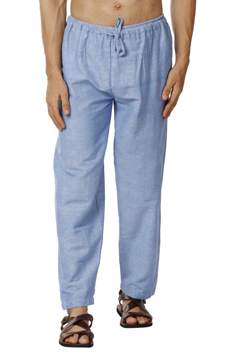 Buy Men's Pyjama Pack of 2 | Blue and Grey | Fits Waist Sizes 28" to 36" | Shop Verified Sustainable Mens Pyjama on Brown Living™