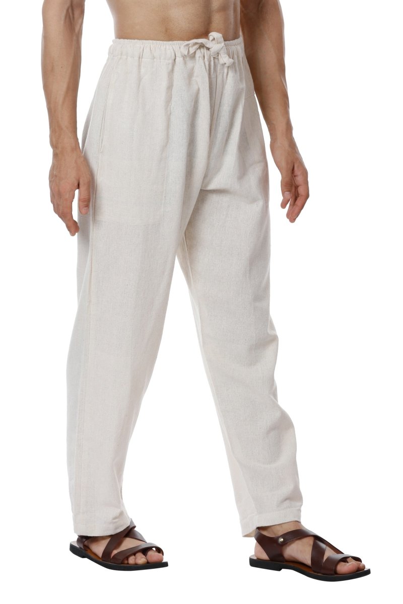 Buy Men's Combo Pack of 2 Lounge Pants | Cream & Grey | GSM-170 | Free Size | Shop Verified Sustainable Products on Brown Living