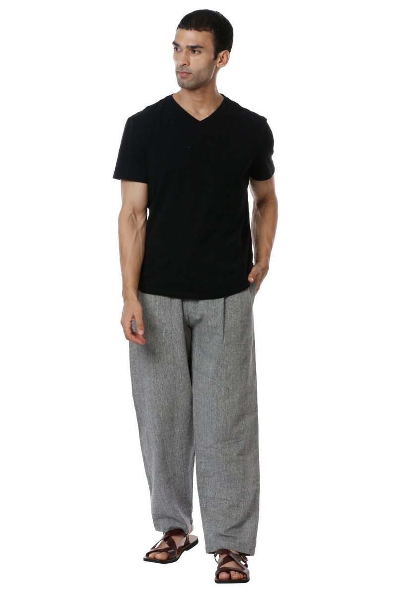 Buy Men's Combo Pack of 2 Lounge Pants | Cream & Grey | GSM-170 | Free Size | Shop Verified Sustainable Products on Brown Living