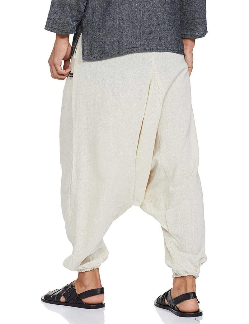 Buy Men's Harem Pant | Cream | Fits Waist Size 28" to 36" | Shop Verified Sustainable Mens Pyjama on Brown Living™