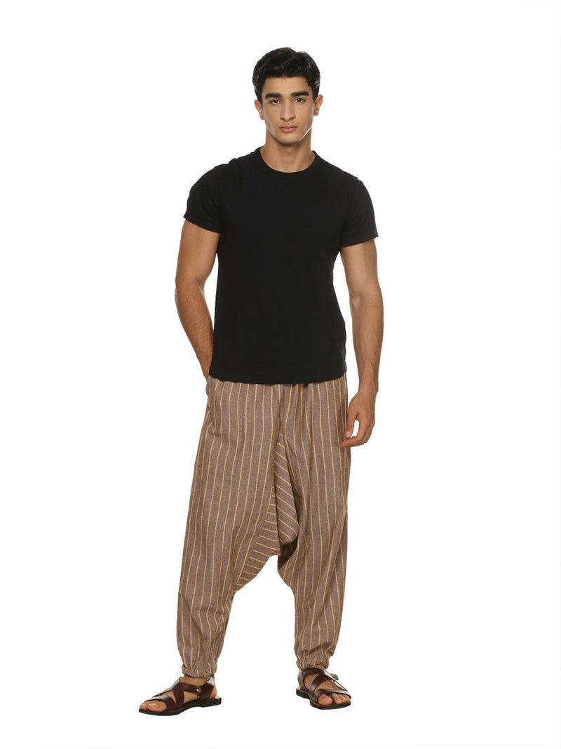 Buy Men's Harem Pants Pack of 2| Blue & Black Stripes | Fits Waist Size 28 to 36 inches | Shop Verified Sustainable Mens Pyjama on Brown Living™