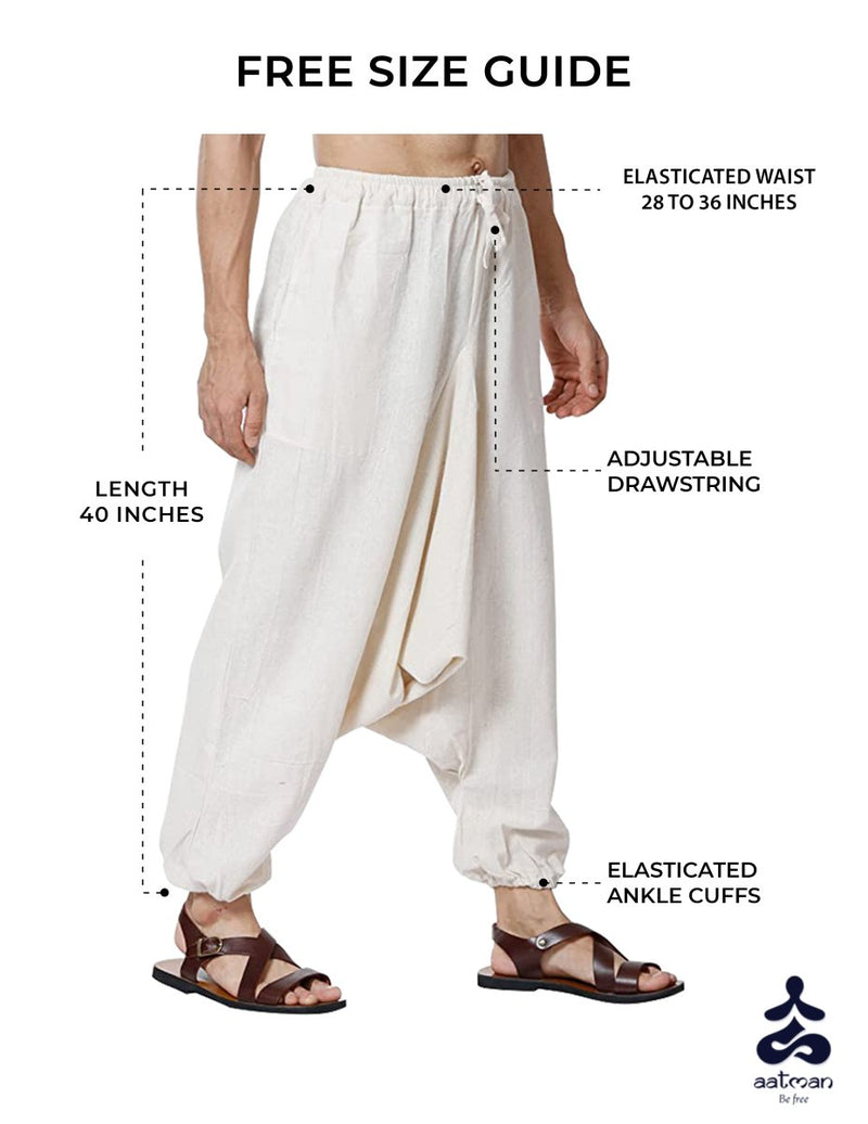 Buy Men's Harem Pants Pack of 2| Cream & Grey Stripes | Fits Waist Size 26 to 38 inches | Shop Verified Sustainable Products on Brown Living