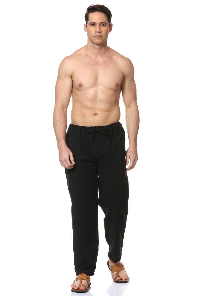 Buy Men's Lounge Pants Pack of 2| Black & Brown Stripes | Fits Waist Size 28 to 36 inches | Shop Verified Sustainable Products on Brown Living