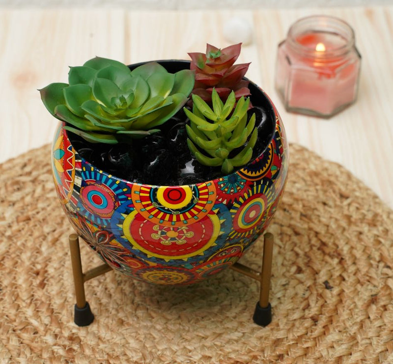 Buy Metal Planters For Living Room | Black Carnival | Shop Verified Sustainable Pots & Planters on Brown Living™