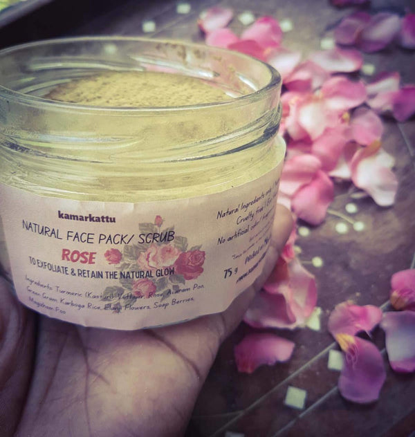 Buy Natural face pack/ scrub : Rose - 75 g | Pack of 2 | Shop Verified Sustainable Face Pack on Brown Living™