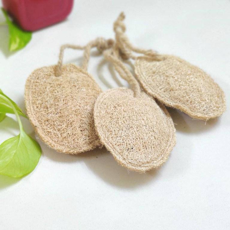 Buy Natural Plant based loofah-Set of 3 Bathing sponge or scrub | Shop Verified Sustainable Bath Accessories on Brown Living™