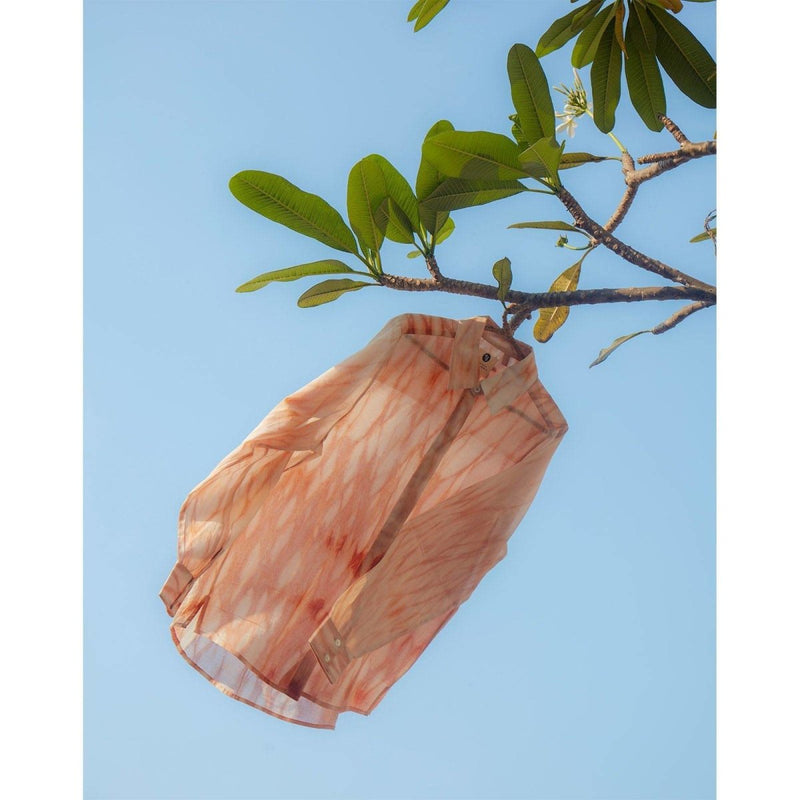 Buy Naturally dyed Sunset Shibori Shirt without Embroidery | Shop Verified Sustainable Womens Shirt on Brown Living™