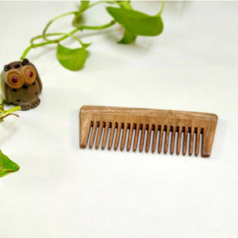 Buy Neem Wood Comb - set of 3 | Shop Verified Sustainable Hair Comb on Brown Living™