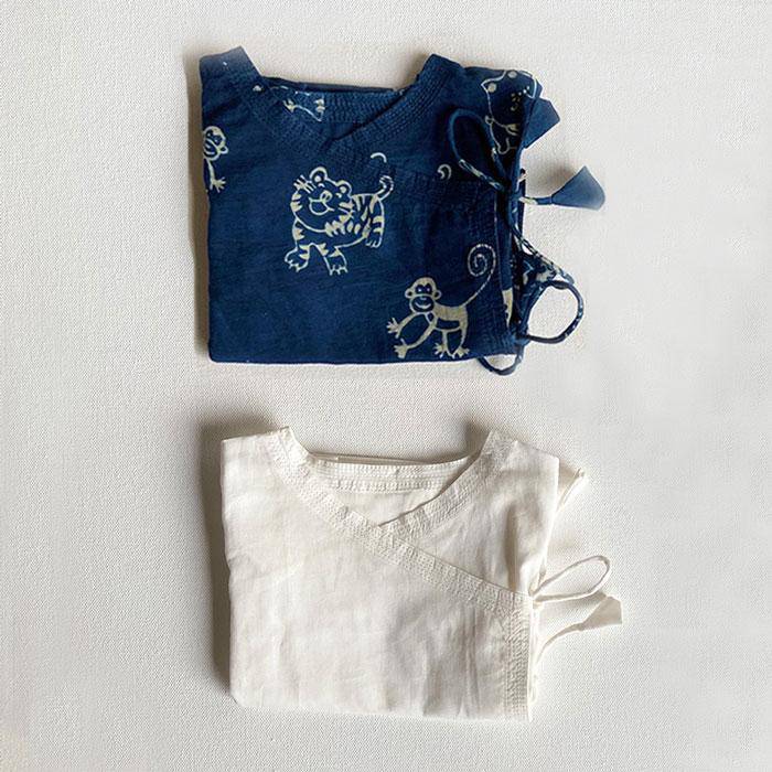 Buy Newborn Bag - Zoo with Essential White Angrakha | Shop Verified Sustainable Kids Daywear Sets on Brown Living™