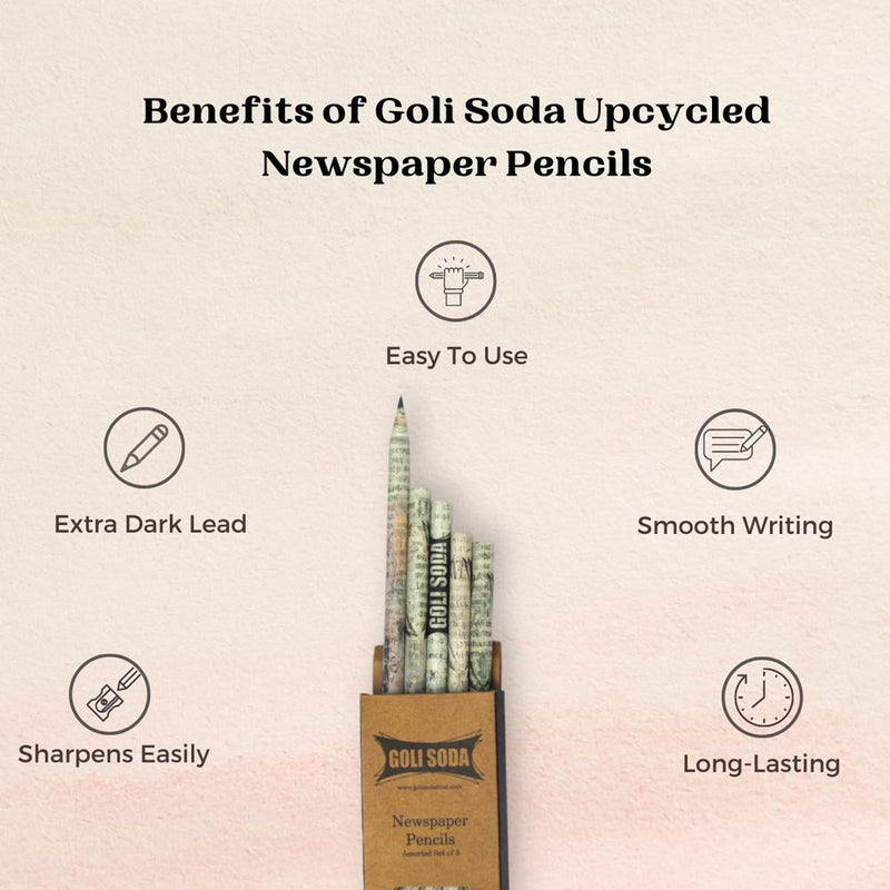 Buy Newspaper Pencils (Pack of 5) | Shop Verified Sustainable Pencils on Brown Living™