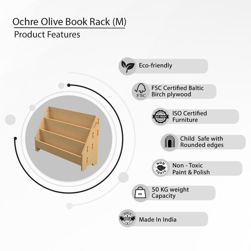 Buy Ochre Olive Book Rack (M) | Shop Verified Sustainable Decor & Artefacts on Brown Living™