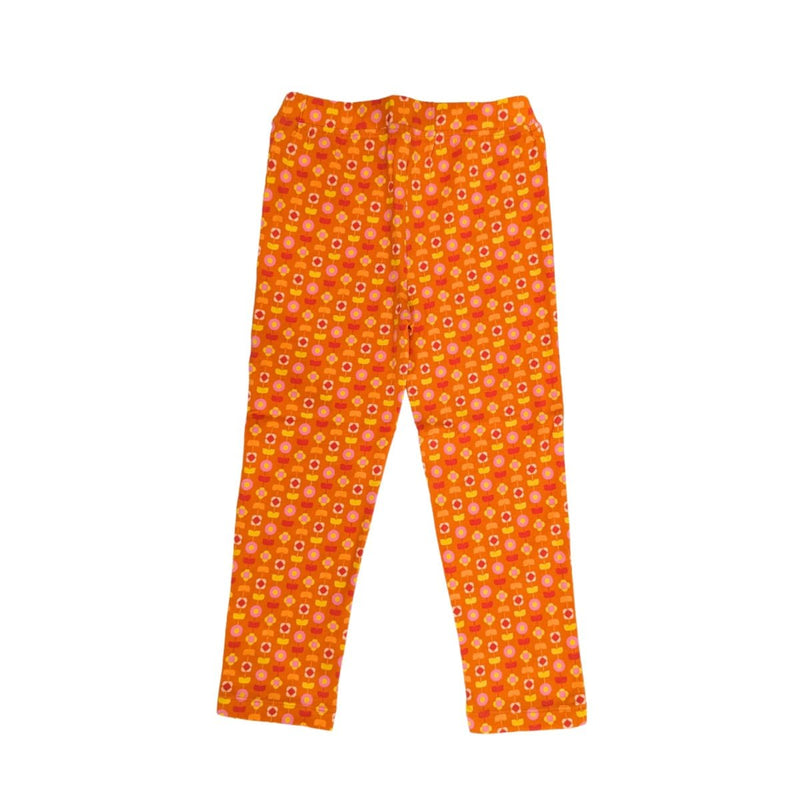 Buy Organic Cotton Baby Girl Leggings - Indian Flora Orange | Shop Verified Sustainable Girls Leggings on Brown Living™