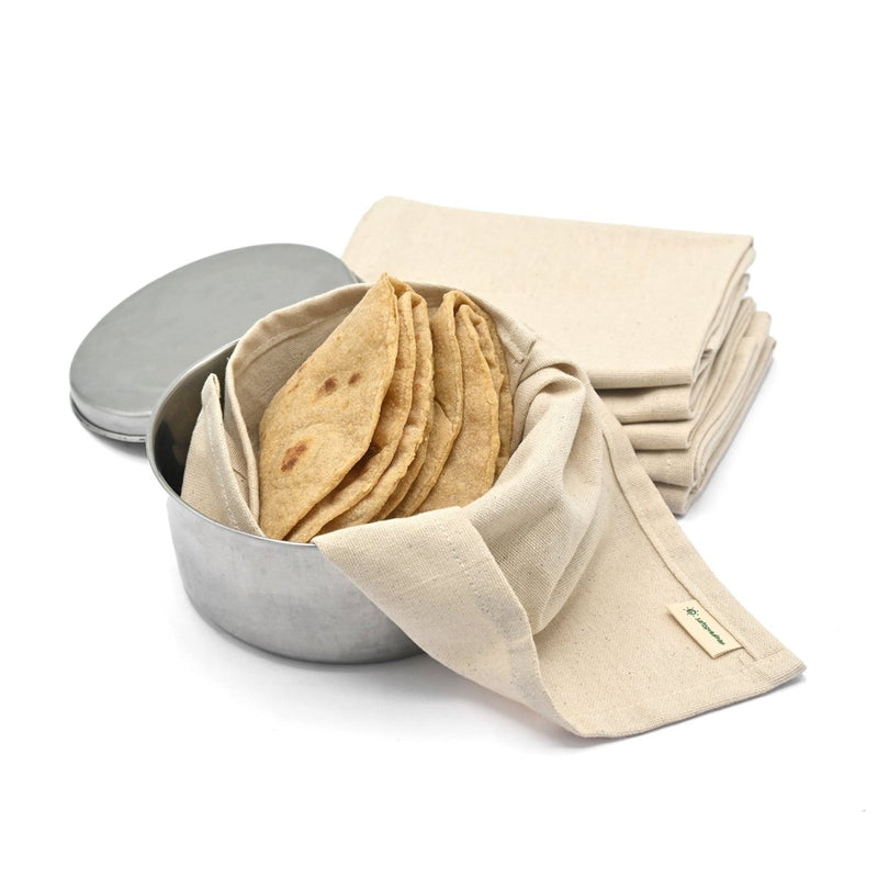 Buy Organic Cotton Chapati / Roti Wrap Cloth- Set of 6 | Shop Verified Sustainable Products on Brown Living