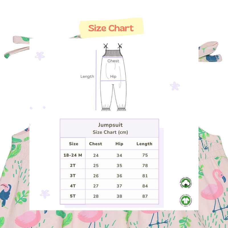 Organic Cotton Jumpsuit- Flamingo Forrest | Verified Sustainable Kids Onesies on Brown Living™