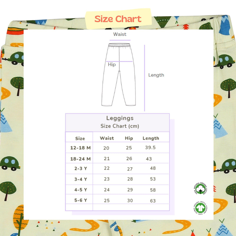 Organic Cotton Leggings- Happy Camping | Verified Sustainable Kids Leggings on Brown Living™