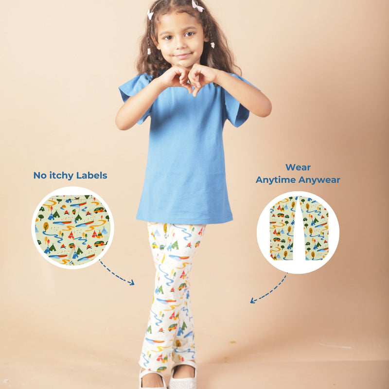 Organic Cotton Leggings- Happy Camping | Verified Sustainable Kids Leggings on Brown Living™