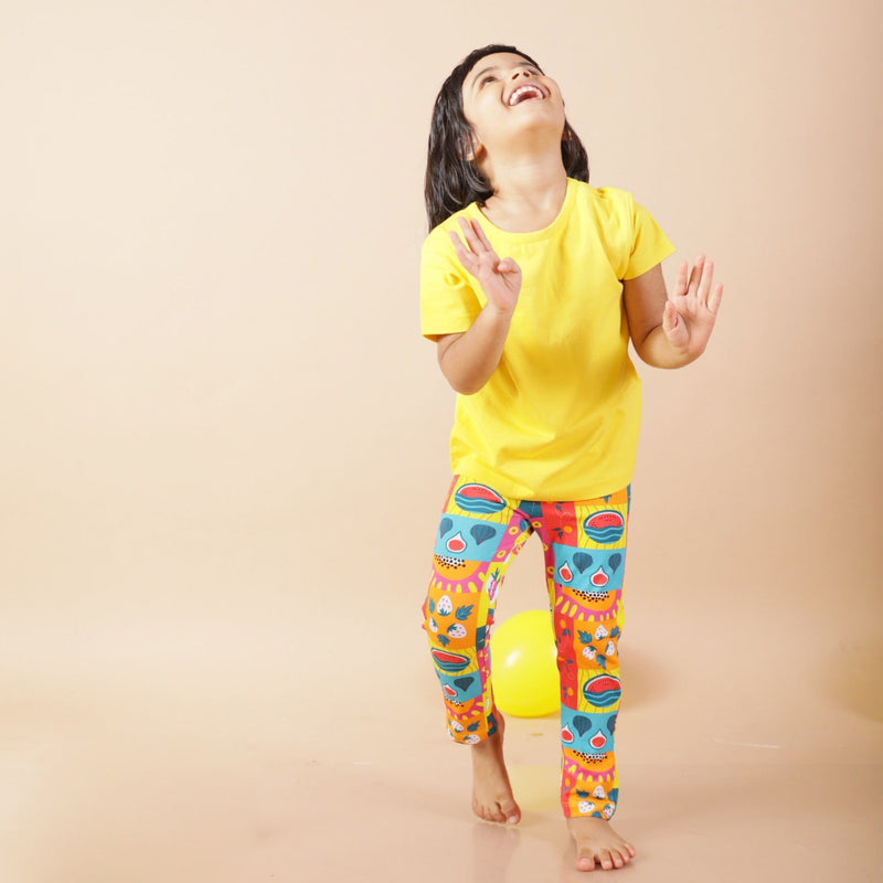 Organic Cotton Leggings- Mixed Fruit | Verified Sustainable Kids Leggings on Brown Living™