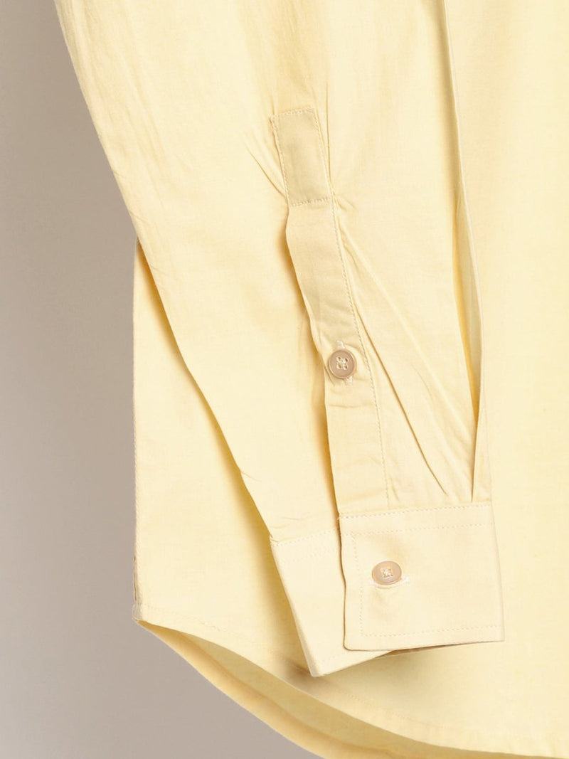 Buy Organic Cotton & Naturally Dyed Mens Round Neck Lemon Yellow Shirt | Shop Verified Sustainable Mens Shirt on Brown Living™