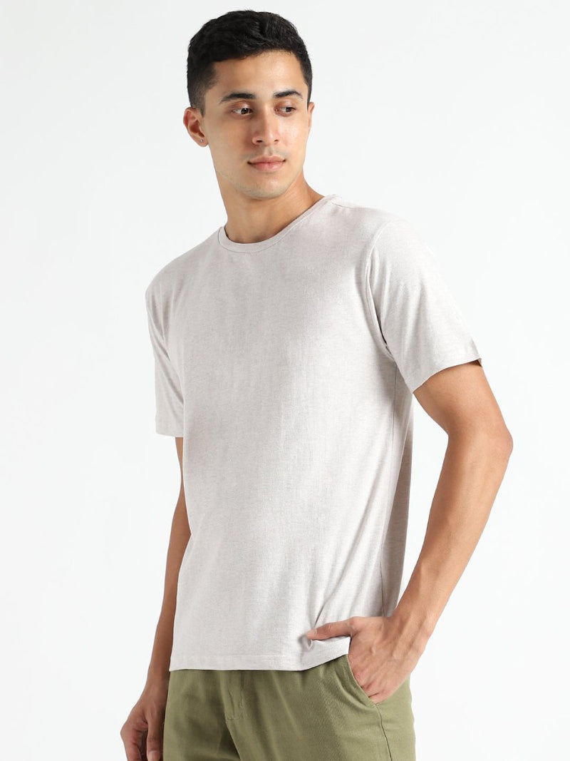 Buy Organic Cotton & Naturally Fiber Dyed Grey Melange Men's T-shirt | Shop Verified Sustainable Mens Tshirt on Brown Living™