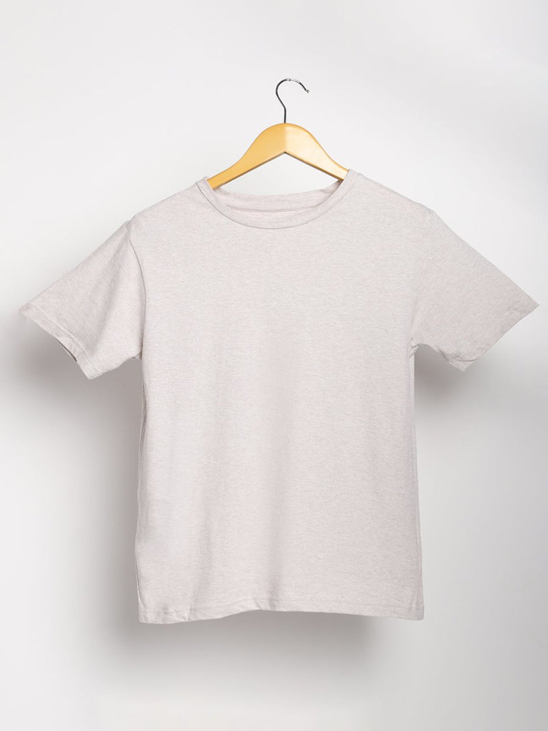 Buy Organic Cotton & Naturally Fiber Dyed Grey Melange Women's T-shirt | Shop Verified Sustainable Womens T-Shirt on Brown Living™